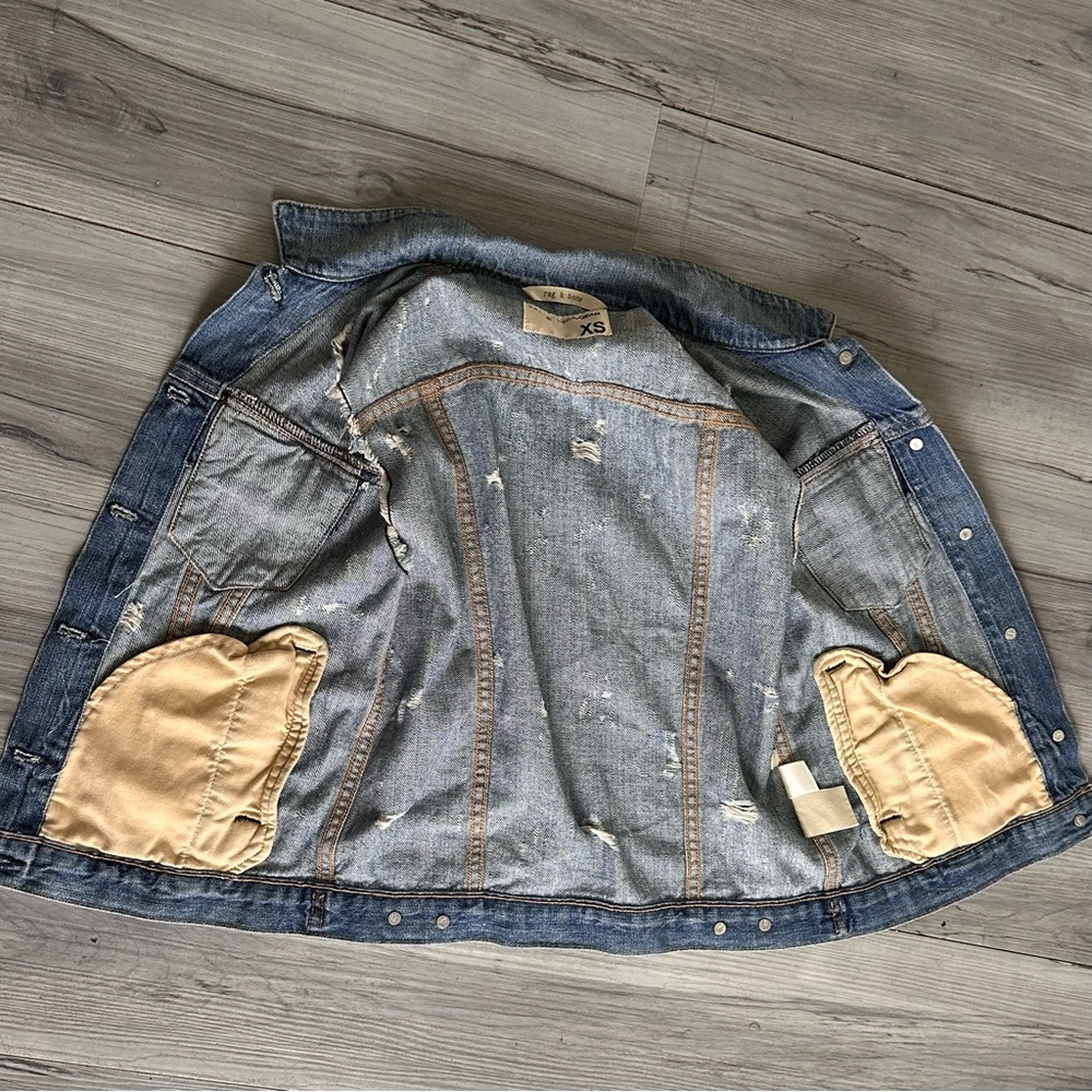 Rag & Bone JEAN Denim Vest Size XS Women’s Pockets Distressed Punk Skater Rocker - Picture 6 of 7